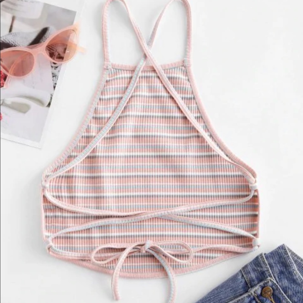 Striped Cropped Cami - Picture 2 of 6